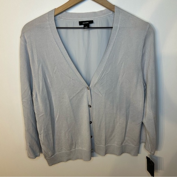 Alfani Sweaters - *NWT* Alfani Washed Gray V Neck Cardigan Sweater, Size XL